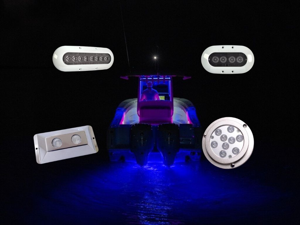 Instalação de luz subaquática em casco de embarcação